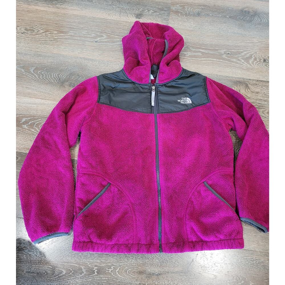The North Face Girls Osito Fleece‎ Jacket Hooded Fully Zip Size XL #2